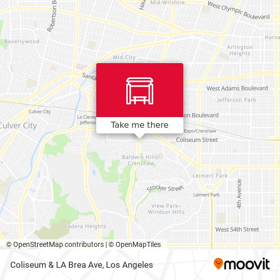 Coliseum & LA Brea Ave map
