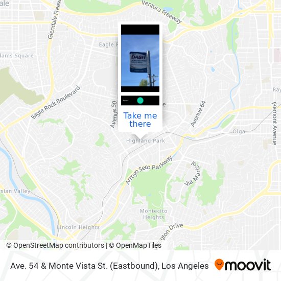 Ave. 54 & Monte Vista St. (Eastbound) map
