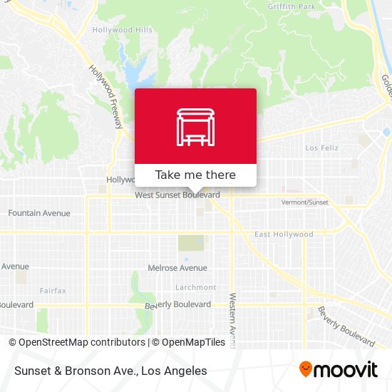 Sunset & Bronson Ave. map