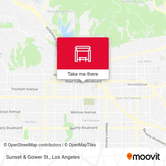 Sunset & Gower St. map