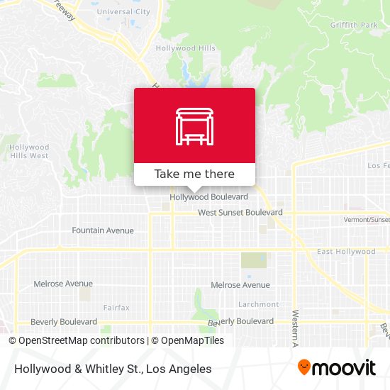 Mapa de Hollywood & Whitley St.