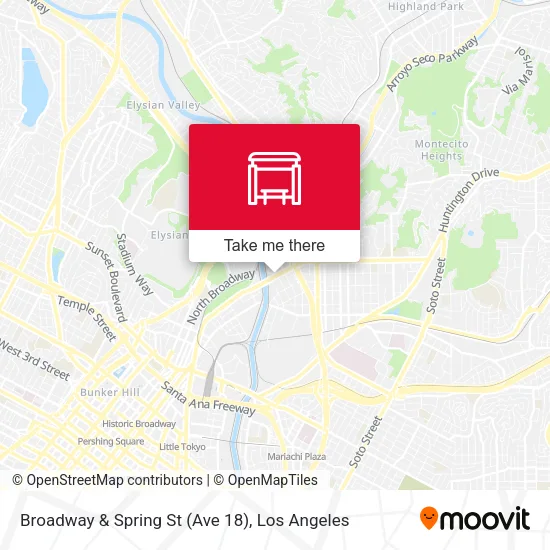 Broadway & Spring St (Ave 18) map