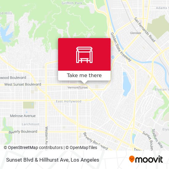 Sunset Blvd & Hillhurst Ave map