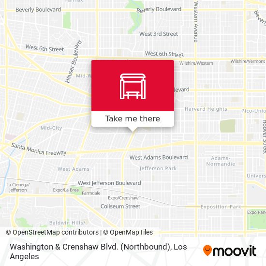 Mapa de Washington & Crenshaw Blvd. (Northbound)