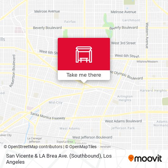 San Vicente & LA Brea Ave. (Southbound) map