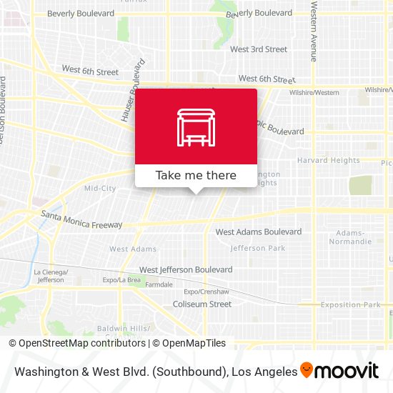 Mapa de Washington & West Blvd. (Southbound)