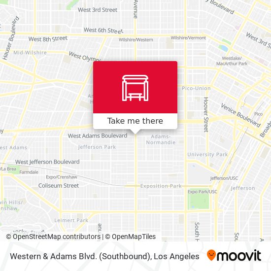 Western & Adams Blvd. (Southbound) map