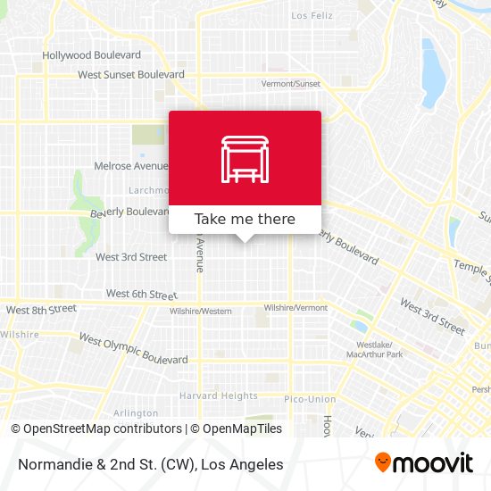 Normandie & 2nd St. (CW) map