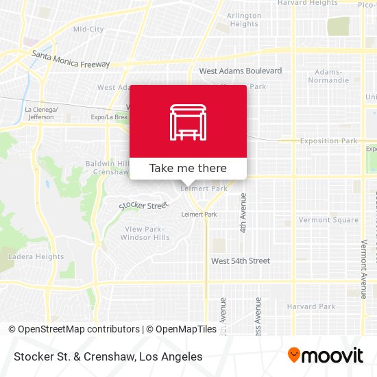 Stocker St. & Crenshaw map