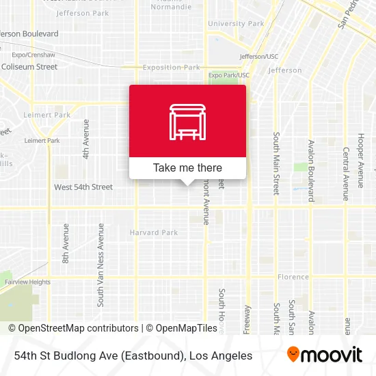 54th St Budlong Ave (Eastbound) map