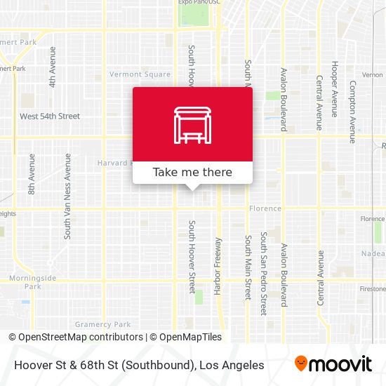 Hoover St & 68th St (Southbound) map