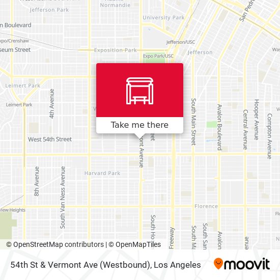 Mapa de 54th St & Vermont Ave (Westbound)