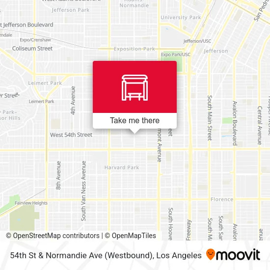 54th St & Normandie Ave (Westbound) map