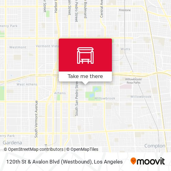 120th St & Avalon Blvd (Westbound) map