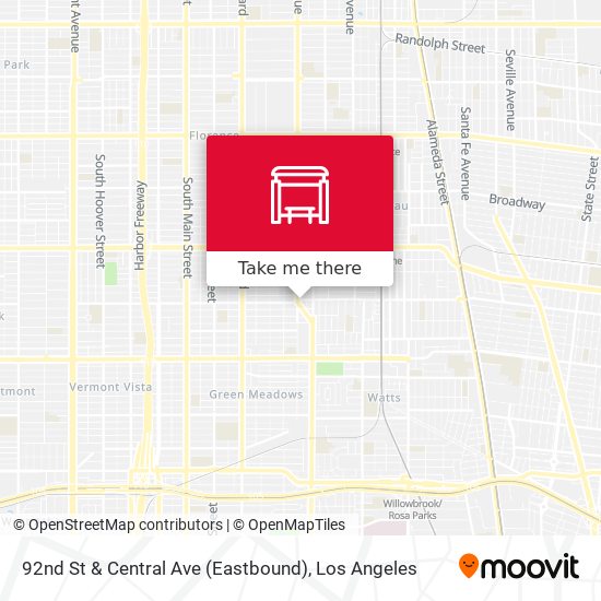 92nd St & Central Ave (Eastbound) map