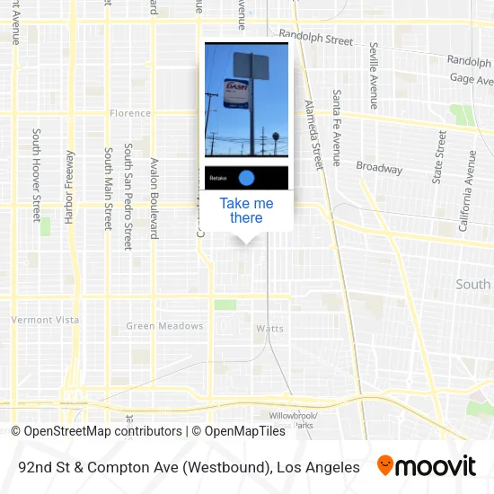 92nd St & Compton Ave (Westbound) map