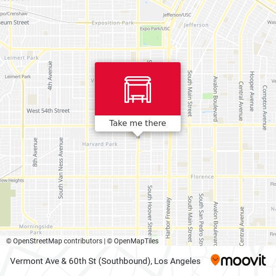 Mapa de Vermont Ave & 60th St (Southbound)