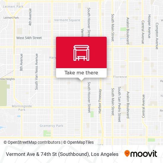 Mapa de Vermont Ave & 74th St (Southbound)