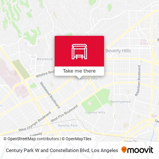Century Park W and Constellation Blvd map