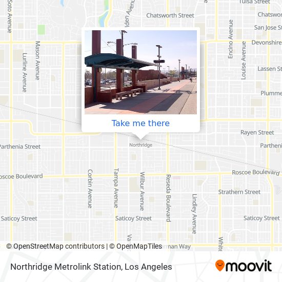 Northridge Metrolink Station map