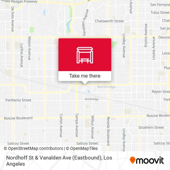 Nordhoff St & Vanalden Ave (Eastbound) map