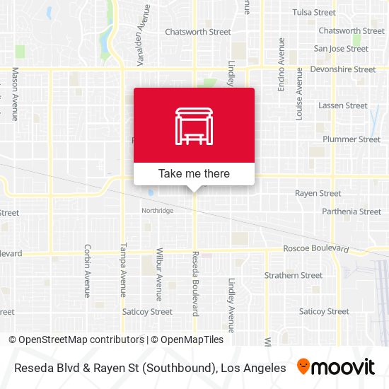 Mapa de Reseda Blvd & Rayen St (Southbound)