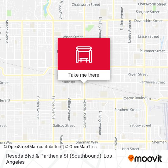 Mapa de Reseda Blvd & Parthenia St (Southbound)