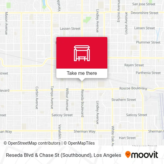 Reseda Blvd & Chase St (Southbound) map