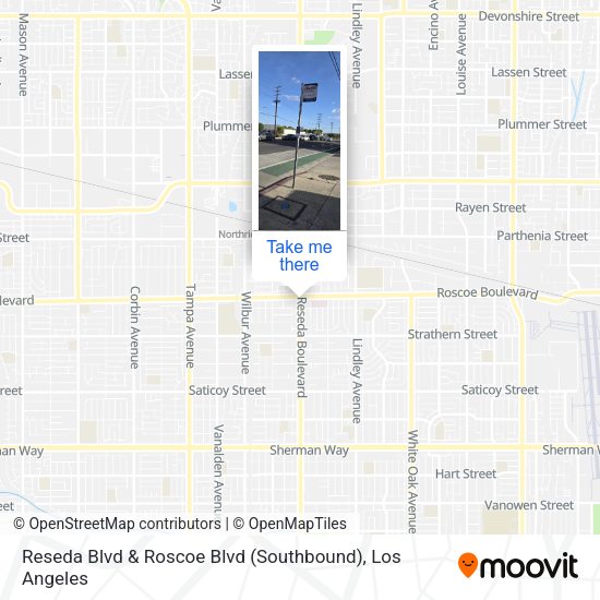 Mapa de Reseda Blvd & Roscoe Blvd (Southbound)