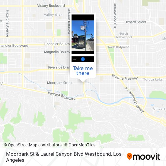 Moorpark St & Laurel Canyon Blvd Westbound map