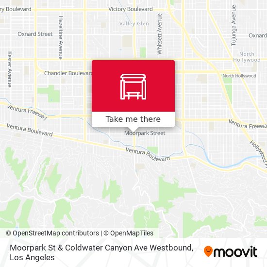 Mapa de Moorpark St & Coldwater Canyon Ave Westbound