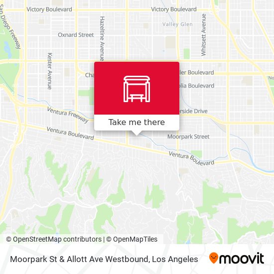 Moorpark St & Allott Ave Westbound map