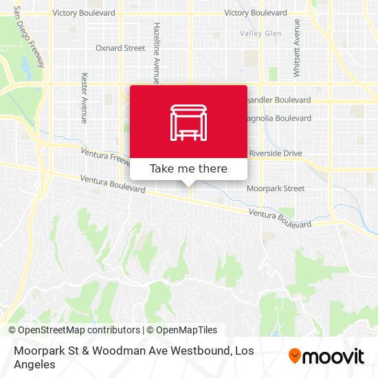 Mapa de Moorpark St & Woodman Ave Westbound