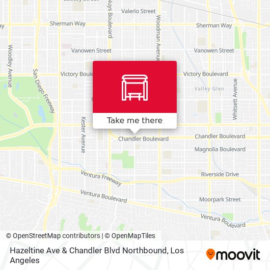 Hazeltine Ave & Chandler Blvd Northbound map