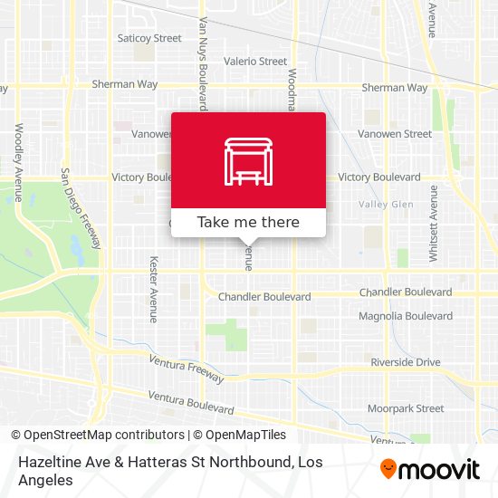 Hazeltine Ave & Hatteras St Northbound map