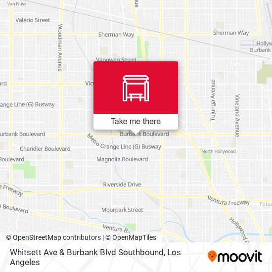 Mapa de Whitsett Ave & Burbank Blvd Southbound