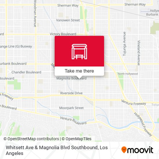 Whitsett Ave & Magnolia Blvd Southbound map