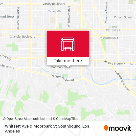 Whitsett Ave & Moorpark St Southbound map