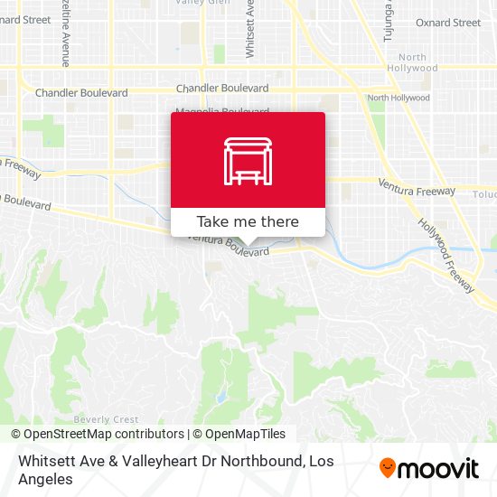 Whitsett Ave & Valleyheart Dr Northbound map