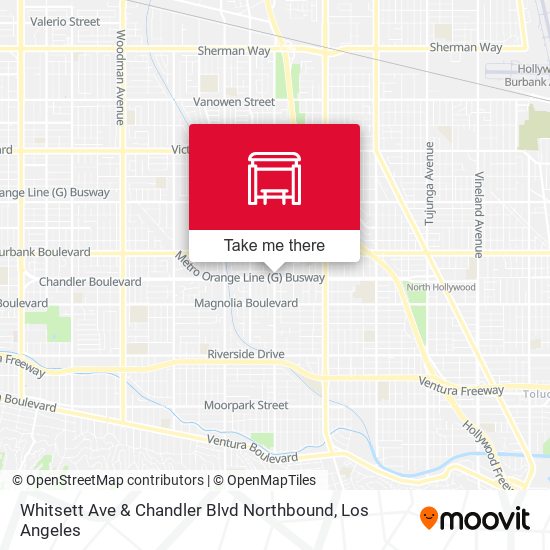 Mapa de Whitsett Ave & Chandler Blvd Northbound