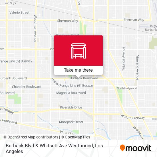 Burbank Blvd & Whitsett Ave Westbound map