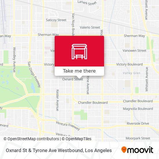 Oxnard St & Tyrone Ave Westbound map