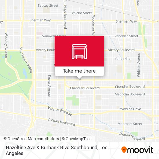 Mapa de Hazeltine Ave & Burbank Blvd Southbound