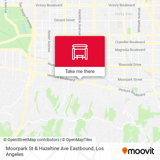 Mapa de Moorpark St & Hazeltine Ave Eastbound