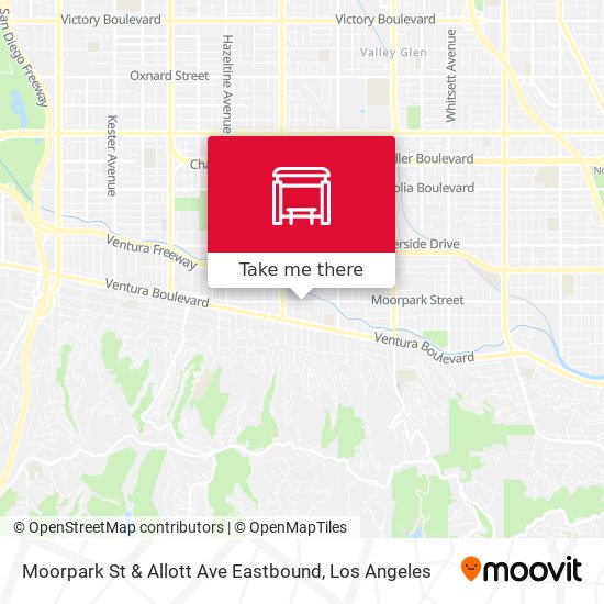 Moorpark St & Allott Ave Eastbound map