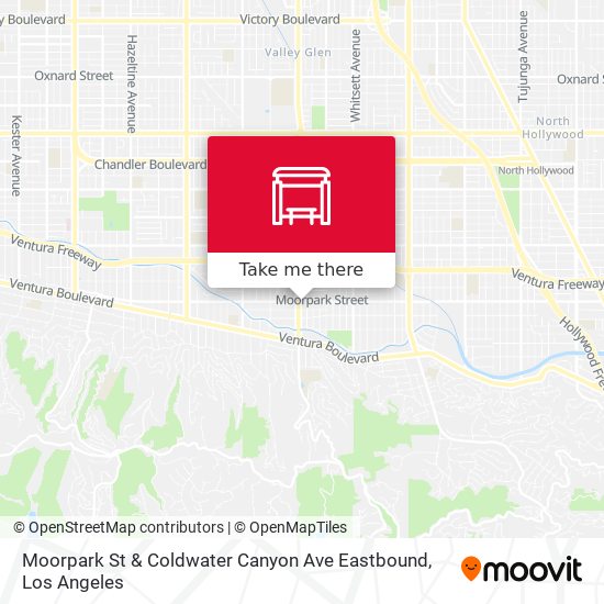 Mapa de Moorpark St & Coldwater Canyon Ave Eastbound