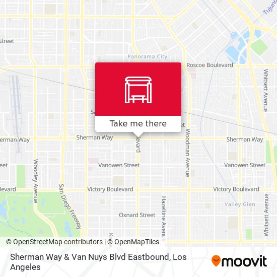 Mapa de Sherman Way & Van Nuys Blvd Eastbound