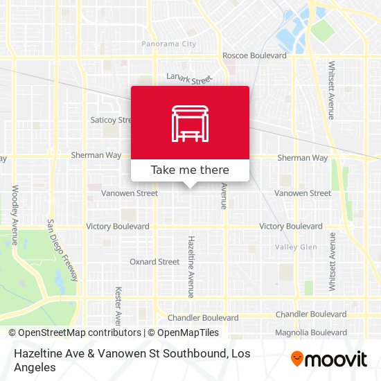 Hazeltine Ave & Vanowen St Southbound map