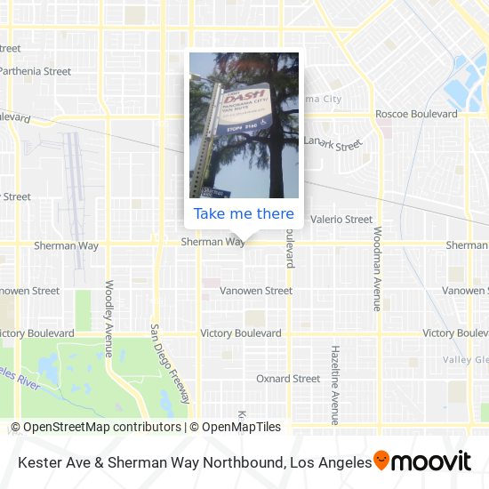 Kester Ave & Sherman Way Northbound map