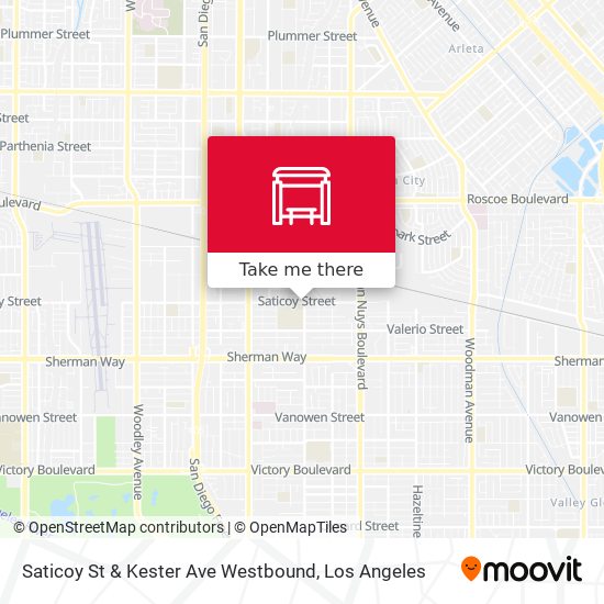 Saticoy St & Kester Ave Westbound map